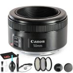 Canon EF 50mm f18 STM Lens Bundle with Filter Kit-0