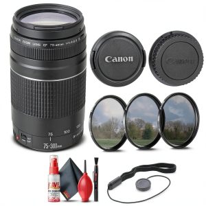 Canon EF 75 300mm f/4 5.6 III Lens Bundle with Filter Kit-0