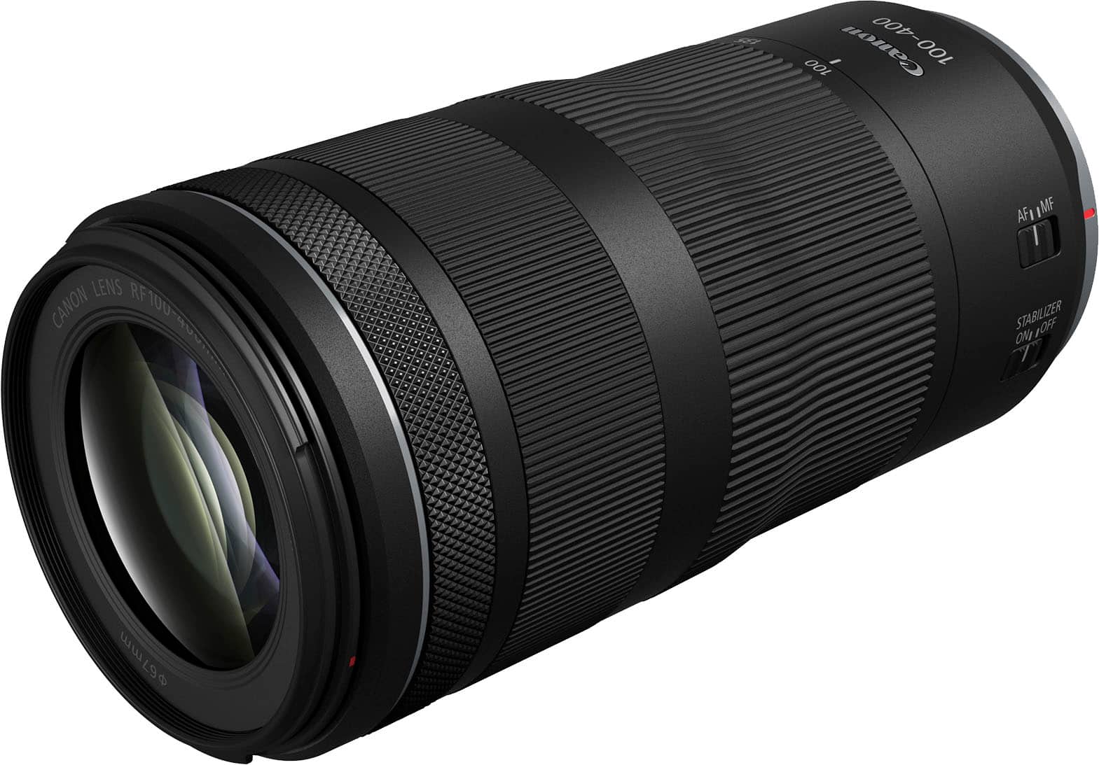 Canon RF100-400mm lens mounted on EOS R camera in outdoor setting