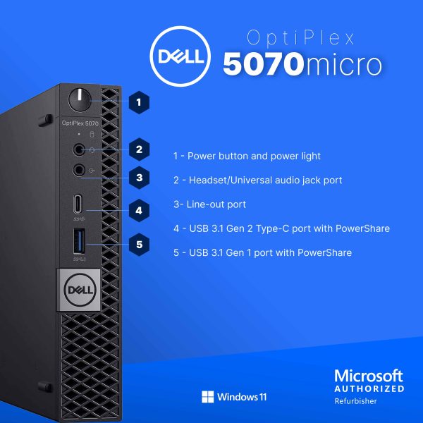 Dell OptiPlex 5070 Micro Computer Intel i7 Windows 11 Pro-2