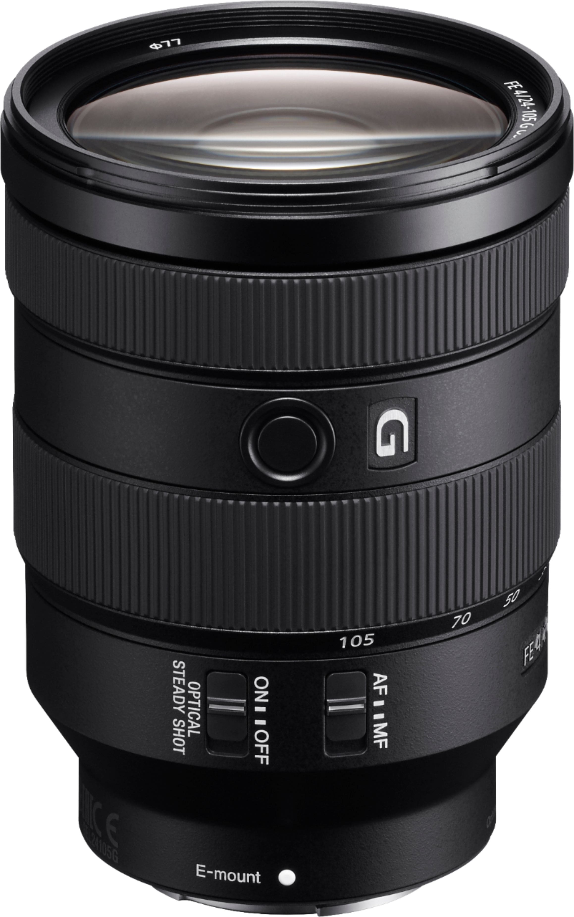 Sony G 24-105mm f/4 OSS lens mounted on a Sony camera