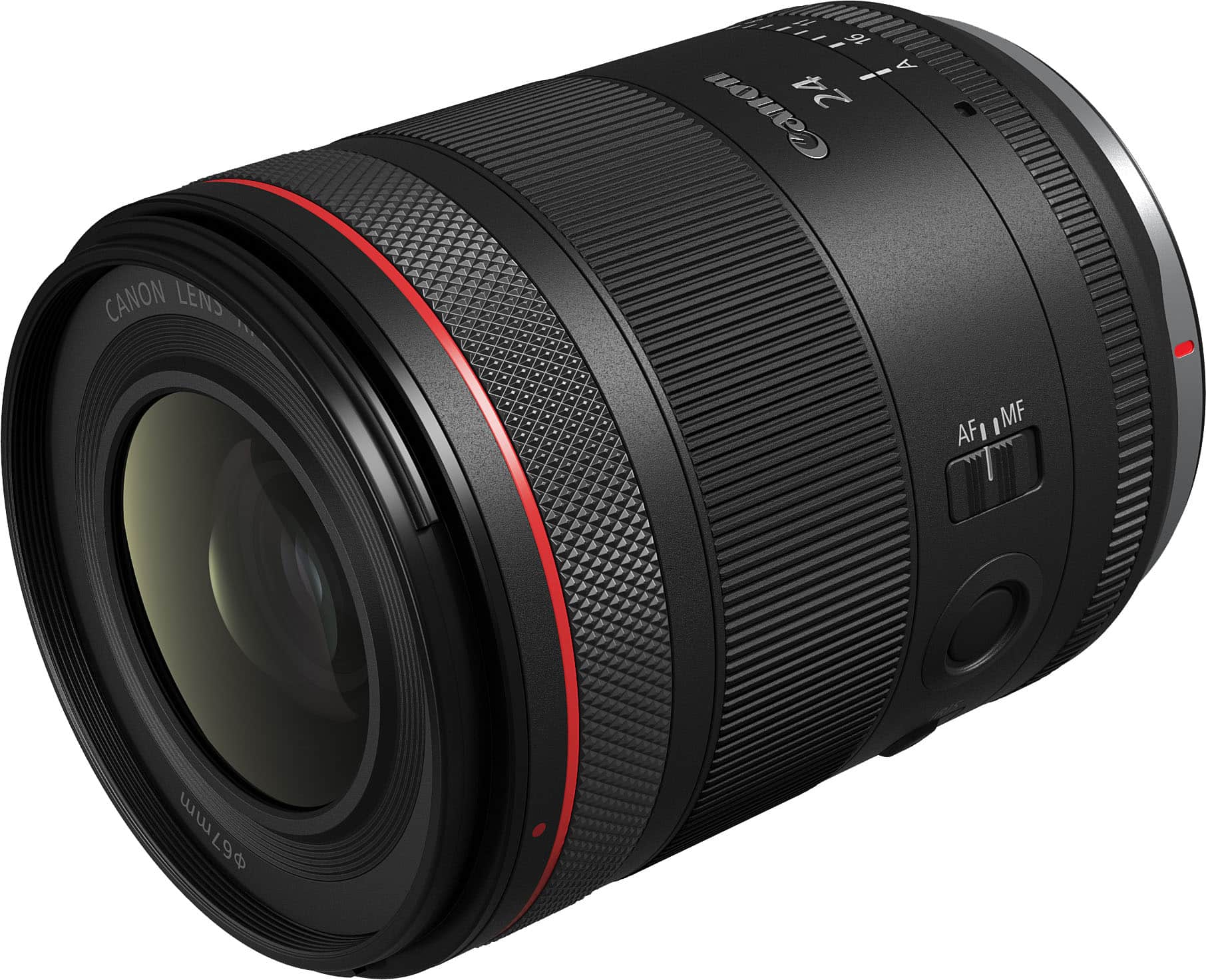 Canon RF24mm F1.4 L VCM lens mounted on an EOS R camera in a landscape setting
