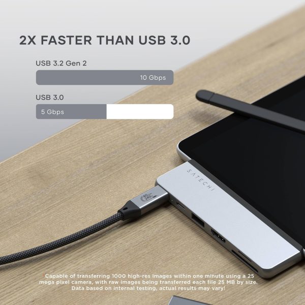 Satechi Dual USB-C Hub Surface Pro 9 Workstation Ports-4