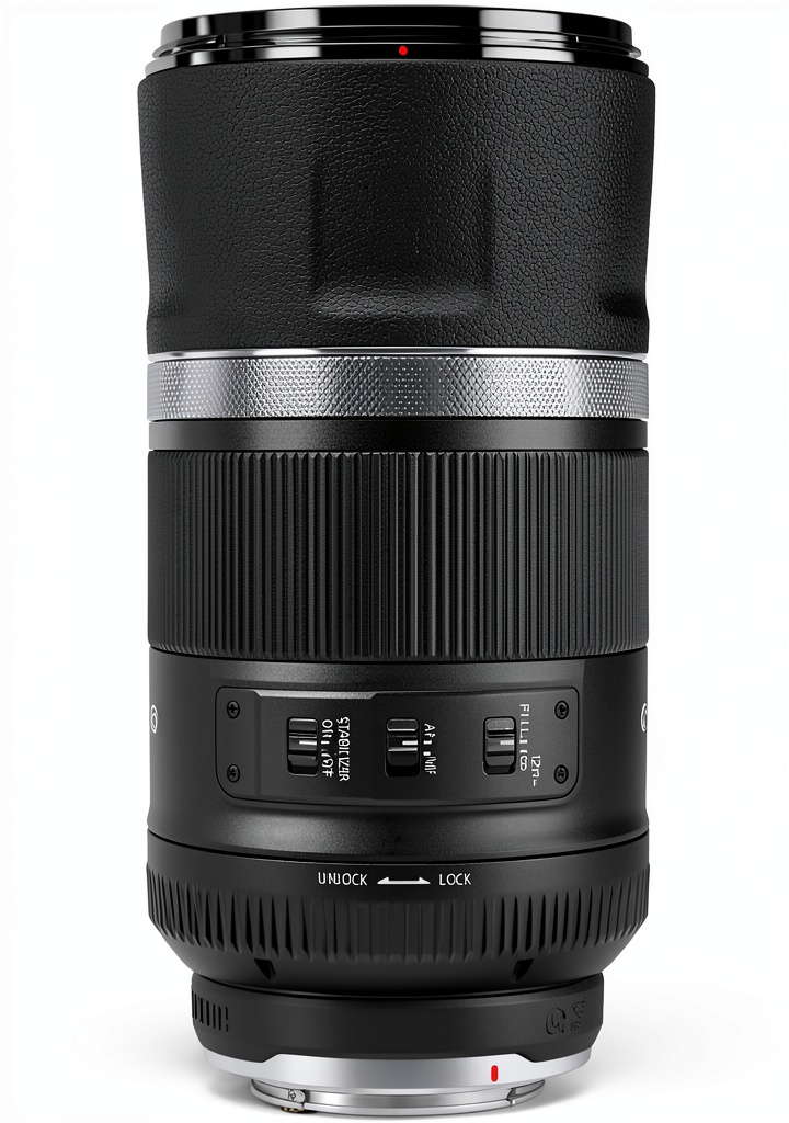Installing Canon RF600mm F11 IS STM Telephoto Lens for Wildlife on a wooden desk