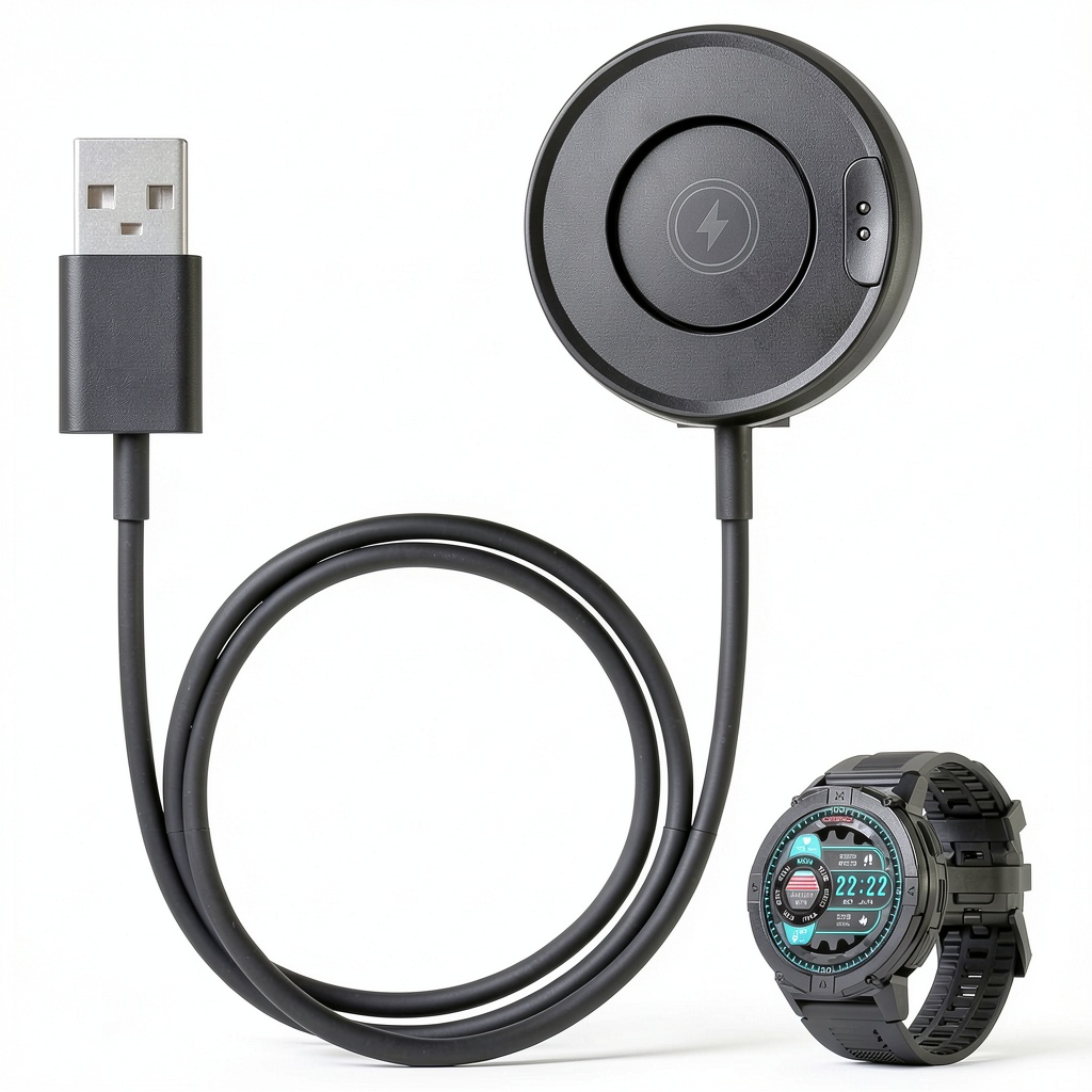 Carbinox Smartwatch USB Charger Fast Charging Durable Design charging on wooden desk