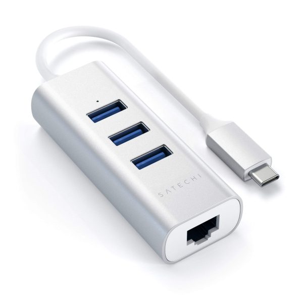 Satechi Type C USB Hub Ethernet Aluminum 3 Port Laptop-7