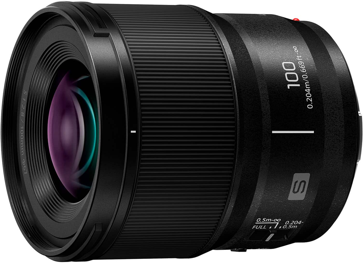 Panasonic LUMIX S 100mm F2.8 MACRO lens mounted on a camera