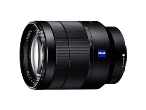 Sony 24-70mm F4 ZA OSS lens mounted on a full-frame camera