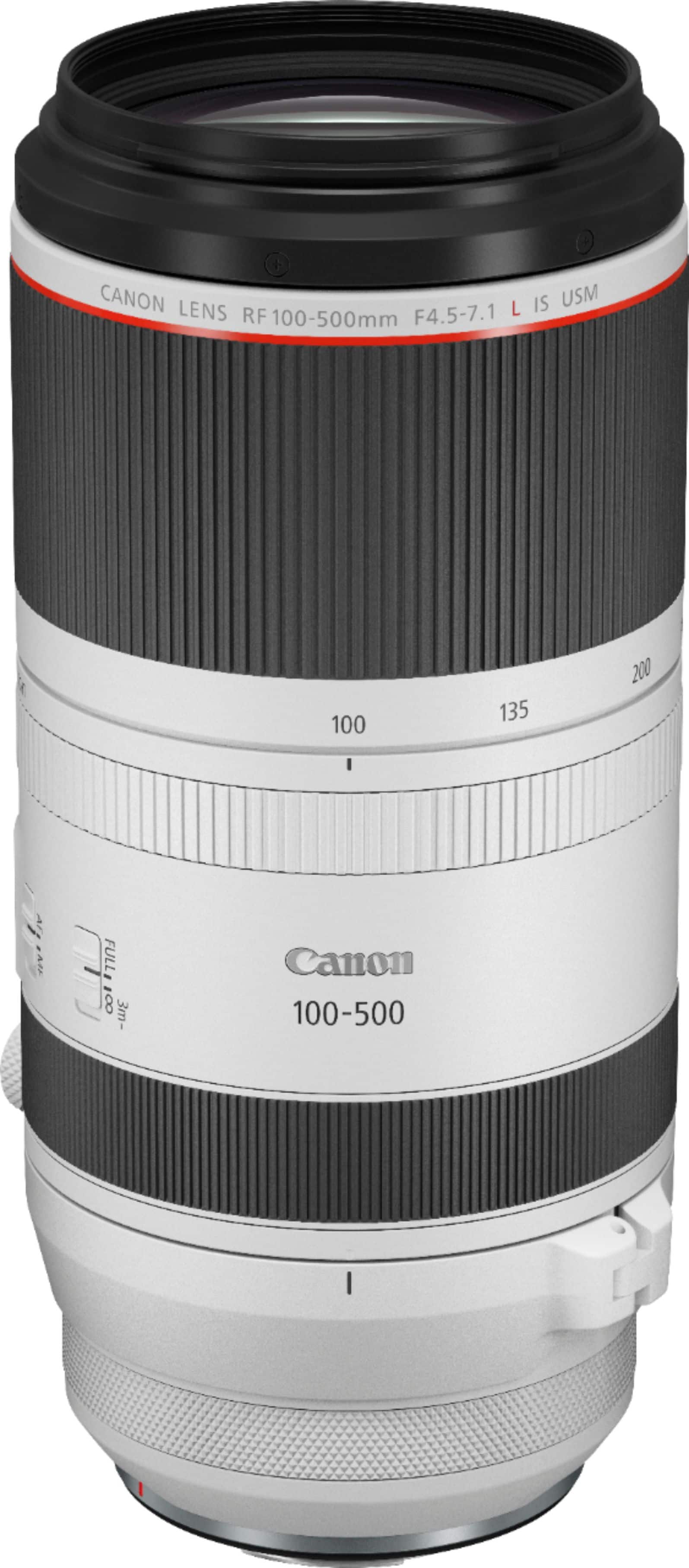 Canon RF100-500mm lens mounted on EOS R camera in outdoor setting