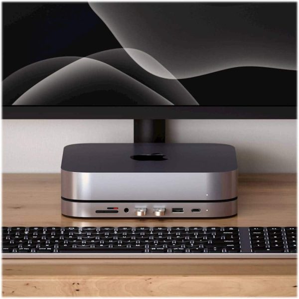 Satechi Type C Aluminum Hub for Mac Mini Ports Stand-6