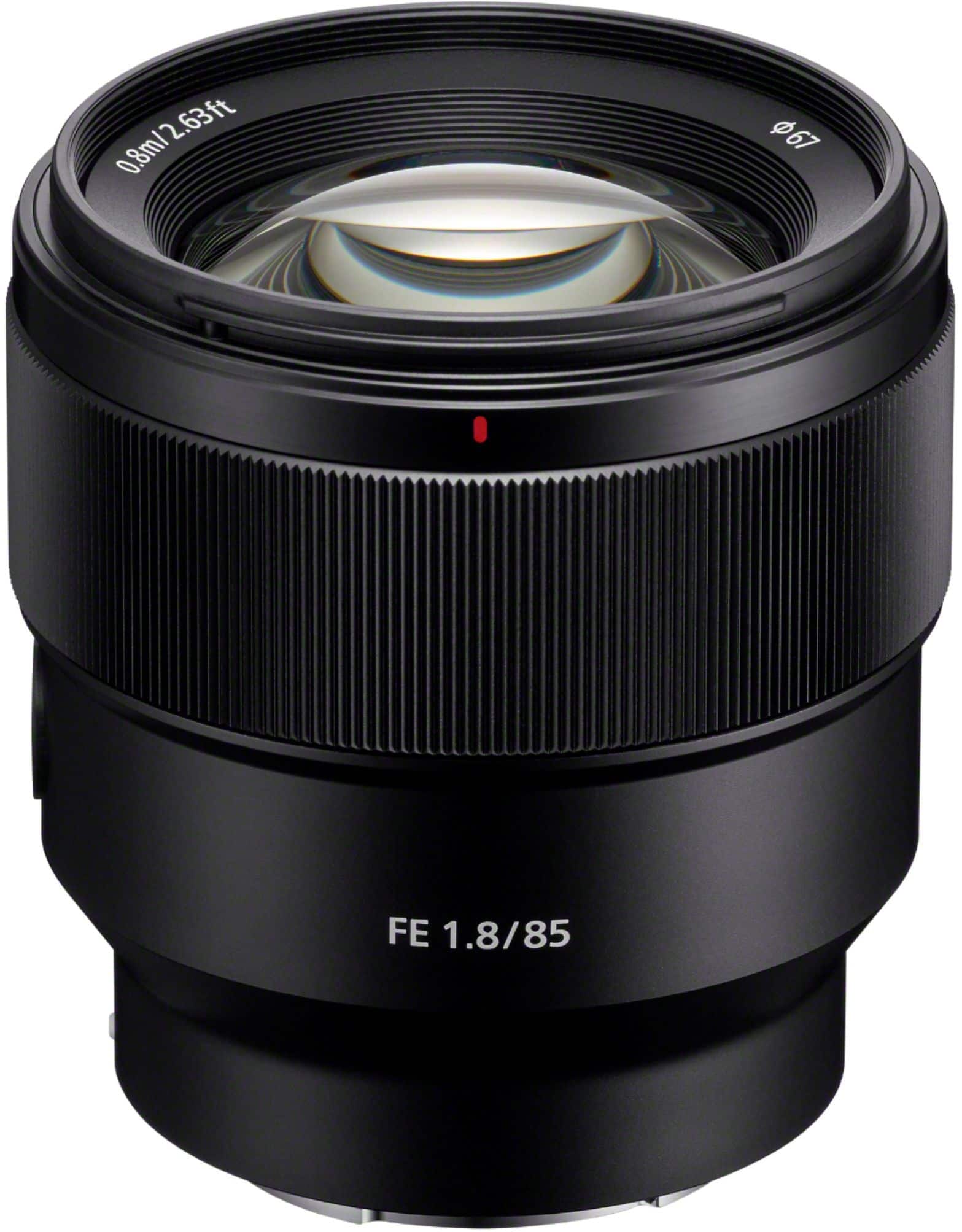 Sony FE 85mm f/1.8 lens mounted on a Sony camera in a portrait setup