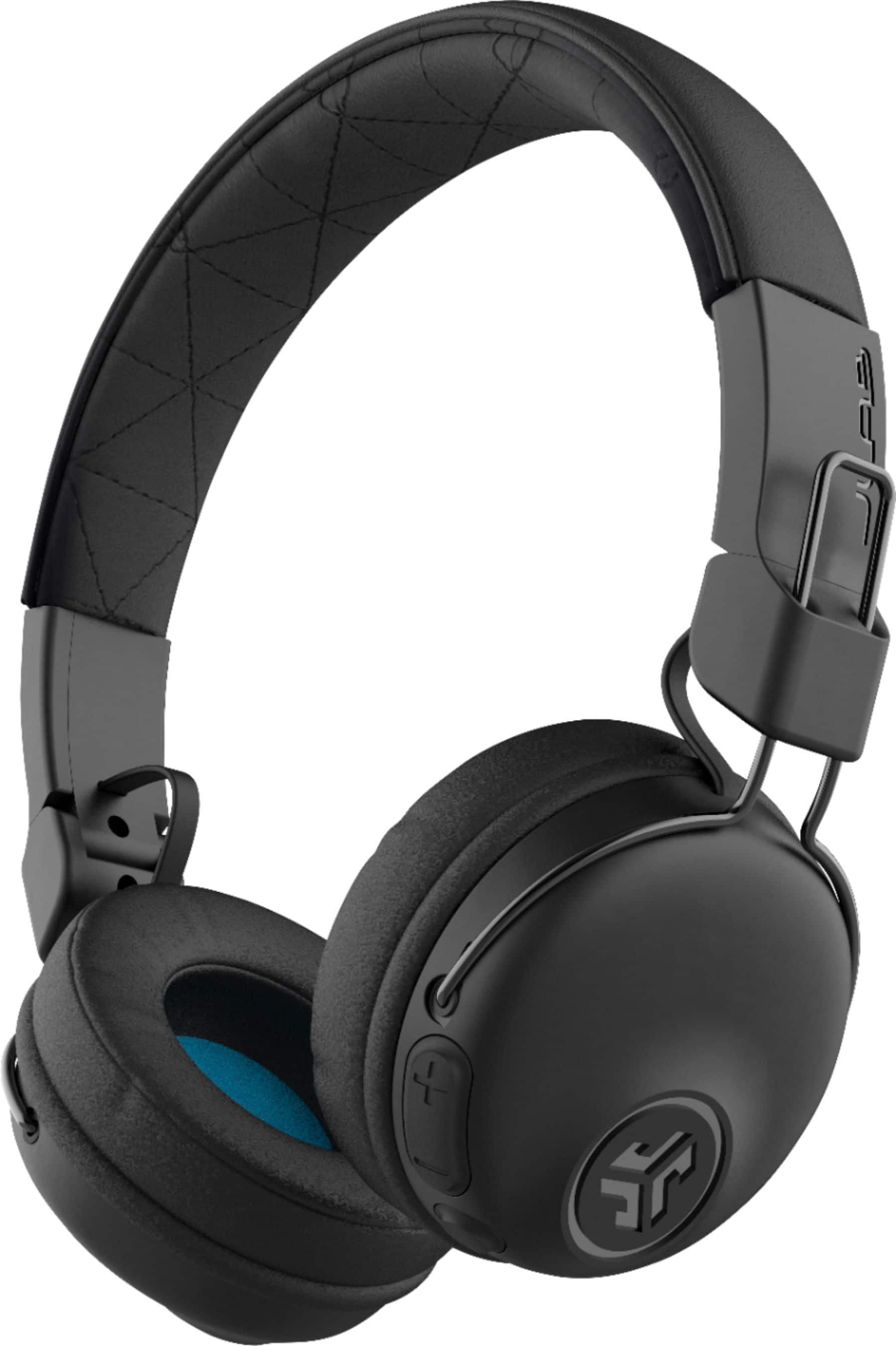 JLab Studio Wireless On Ear Headphones in use with a smartphone
