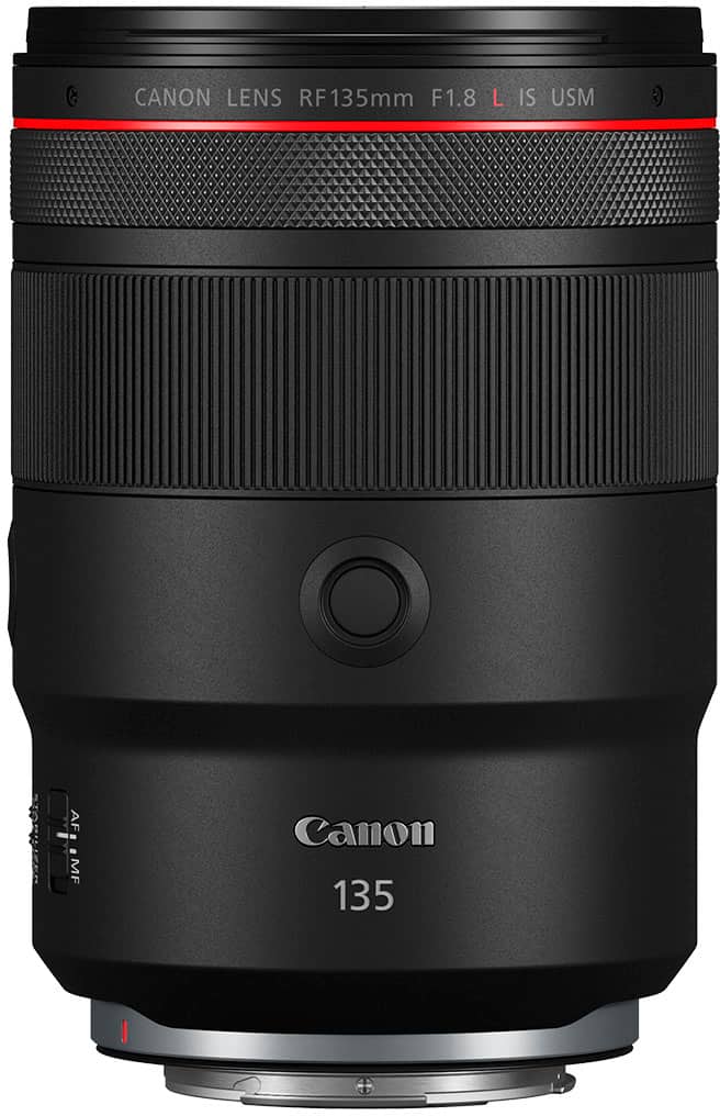 Canon RF135 F1.8L IS USM lens mounted on EOS R camera