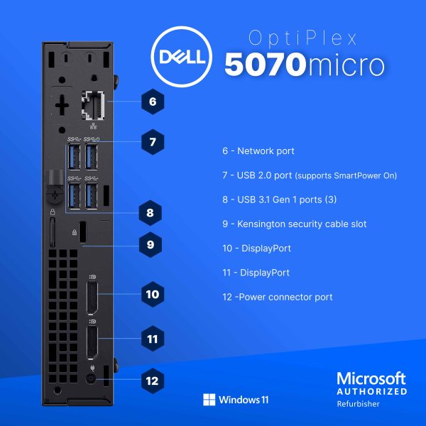 Dell OptiPlex 5070 Micro Computer Intel i7 Windows 11 Pro-3