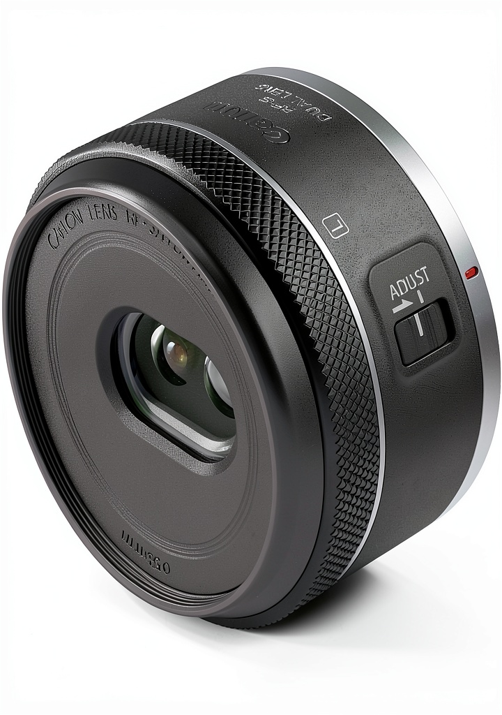 Installing Canon RF S7.8mm VR Lens on a wooden desk