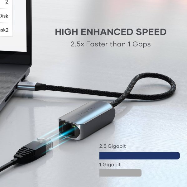 Satechi USB-C 2.5 Gigabit Ethernet Adapter Aluminum Fast-1