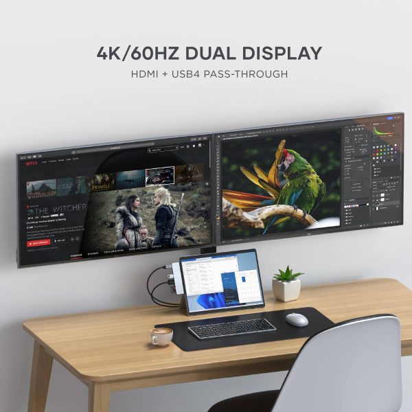 Satechi Dual USB-C Hub Surface Pro 9 Workstation Ports-2