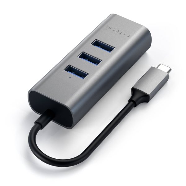 Satechi Type C USB Hub Ethernet Aluminum 3 Port Laptop-3
